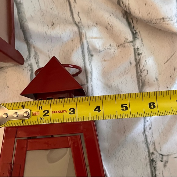 Metal Lantern Set W/glass Windows Latch Door Inner Hanging Hook 23'/14.5' Large - Picture 12 of 16